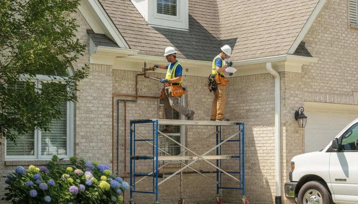 Plumber repairing pipes in Indianapolis, IN for plumbing repair service